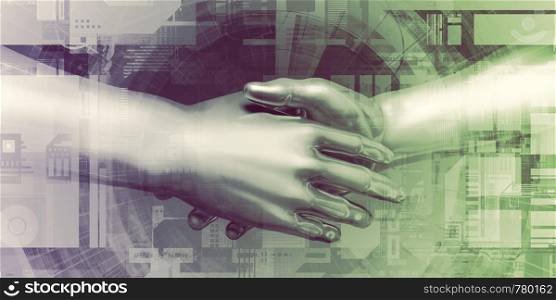 Human and Robot Hand System Integration Concept Art. Human and Robot Hand System Integration