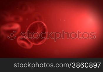 Human blood cells with one red cell in front