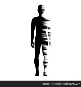 human Body with Horizontal motion lines vector concept