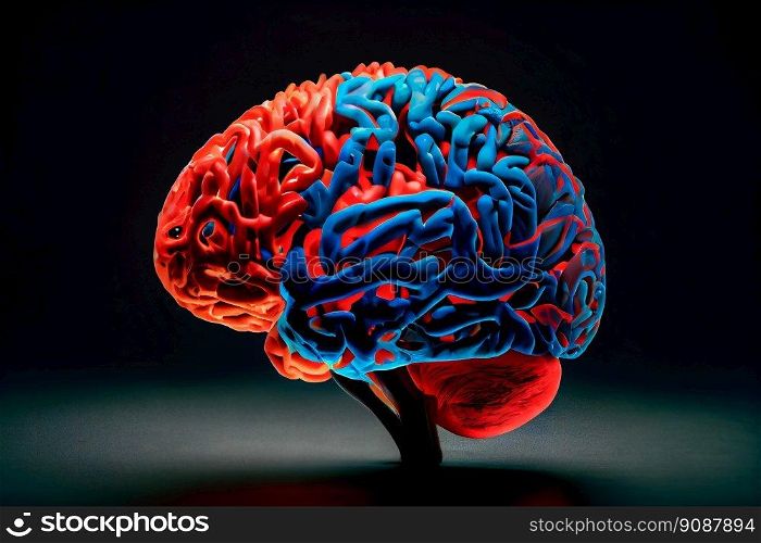 Human brain.  Generative AI 