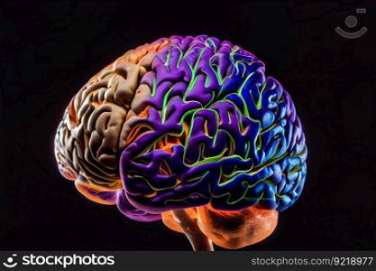 Human brain.  Generative AI
