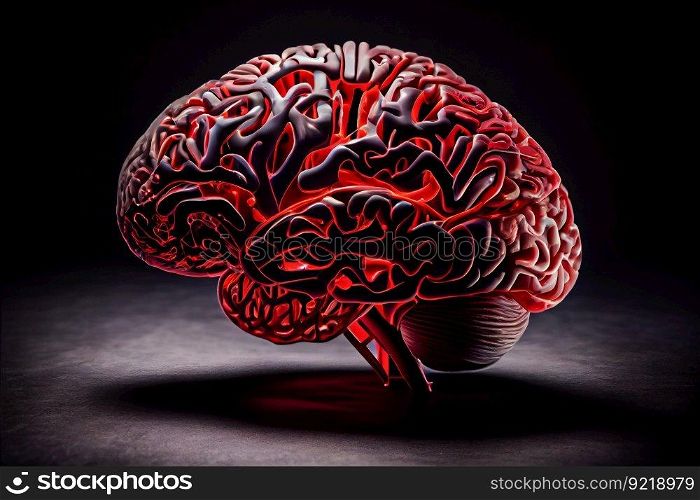 Human brain.  Generative AI
