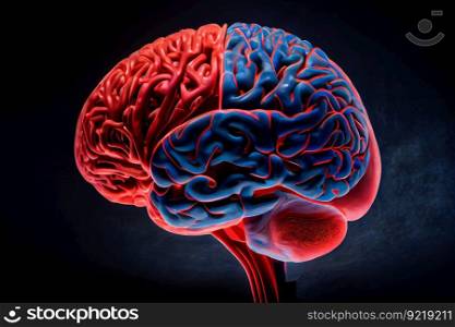 Human brain.  Generative AI 