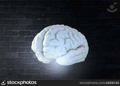 Human brain image . Science image with human brain on dark background
