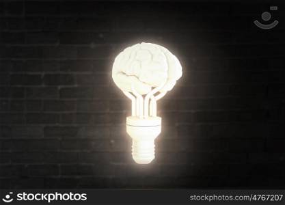 Human brain image . Science image with human brain on dark background