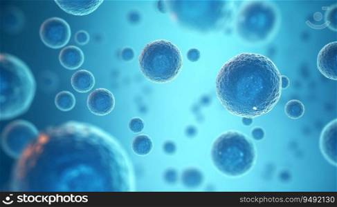 human cells in a blue background