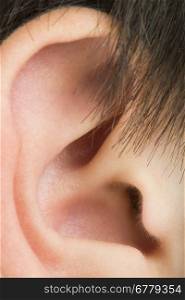 Human ear close up studio shot