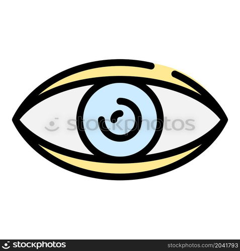 Human eye icon. Outline human eye vector icon color flat isolated. Human eye icon color outline vector