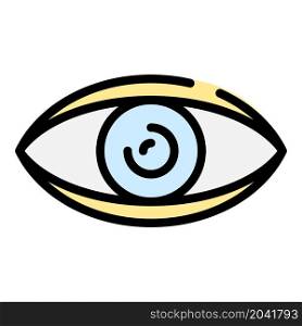 Human eye icon. Outline human eye vector icon color flat isolated. Human eye icon color outline vector
