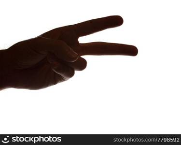 human hand showing the app is isolated on a white