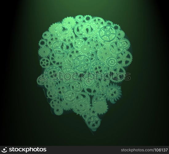 Human Head Model with Gears