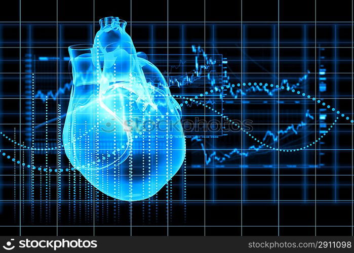 Human heart beats