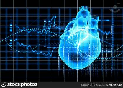 Human heart beats
