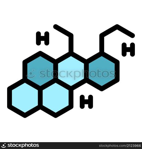 Human hormones icon. Outline human hormones vector icon color flat isolated. Human hormones icon color outline vector