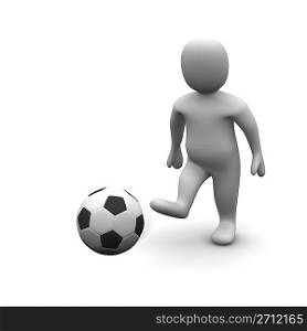 Human kicking football