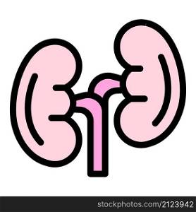 Human kidney icon. Outline human kidney vector icon color flat isolated. Human kidney icon color outline vector