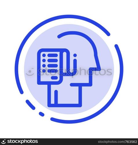 Human, List, Person, Schedule, Tasks Blue Dotted Line Line Icon