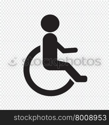 Human on wheelchair Disabled icon