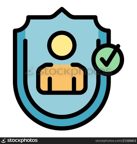 Human privacy icon. Outline human privacy vector icon color flat isolated. Human privacy icon color outline vector