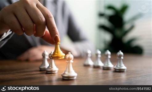 Human resources concept career management with clasped hands planning strategy with chess figures. HR department Search for employees by  inequality in work collective