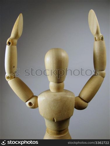 humanoid posing with arms raised