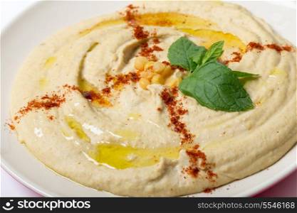 Hummus made with channa dal, a small variety of chickpeas that are sold skinless and have an extremely low glycemic index, making this suitable for diabetic as well as low-carb diets