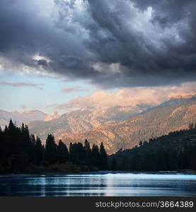 Humo lake on sunset