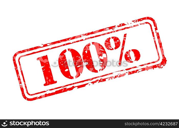 Hundred percent rubber stamp vector illustration. Contains original brushes
