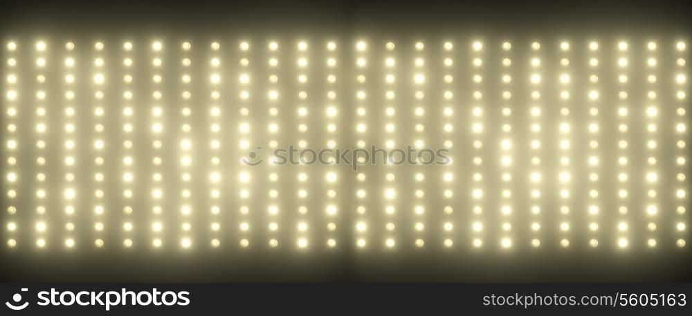 Hundreds of shining light bulbs