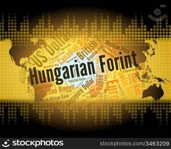 Hungarian Forint Indicating Forex Trading And Huf