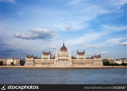 Hungarian Parliament Building by the Danube river in Budapest, Hungary.