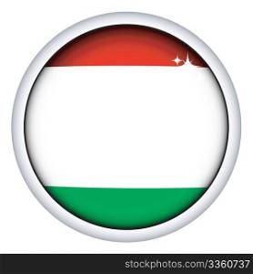 Hungarian sphere flag button, isolated vector on white