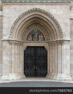 Hungary, Budapest, Matthias Church Gothic gate closed.. gothic gate1