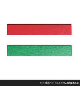 Hungary flag isolated on white stylized illustration.