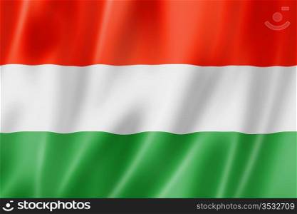 Hungary flag, three dimensional render, satin texture. Hungarian flag