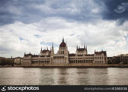 Hungary, view of Parliament Building in Budapest. The capital of Hungary