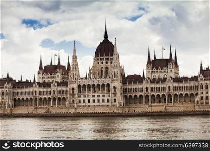 Hungary, view of Parliament Building in Budapest. The capital of Hungary
