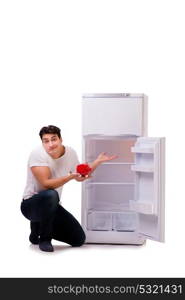 Hungry man looking for money to fill the fridge