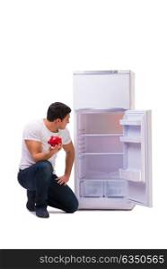Hungry man looking for money to fill the fridge