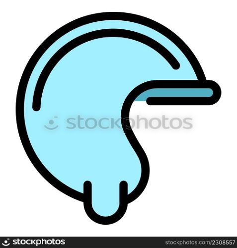 Hurling protect helmet icon. Outline hurling protect helmet vector icon color flat isolated. Hurling protect helmet icon color outline vector