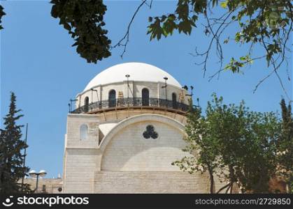 Hurva Synagogue in Jewish Quarter of the Old City in Jerusalem