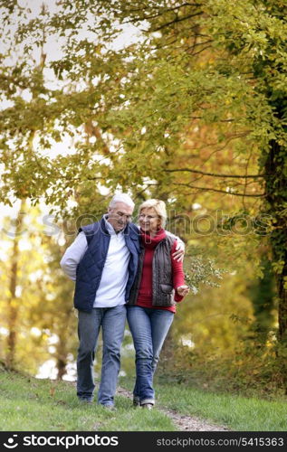 Husband and wife in park