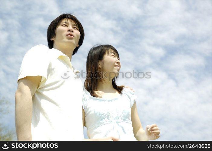 Husband and wife in the blue sky