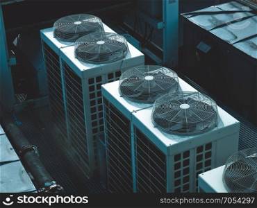 HVAC, cool tone. An heating ventilation and air conditioning device, cool blue tone