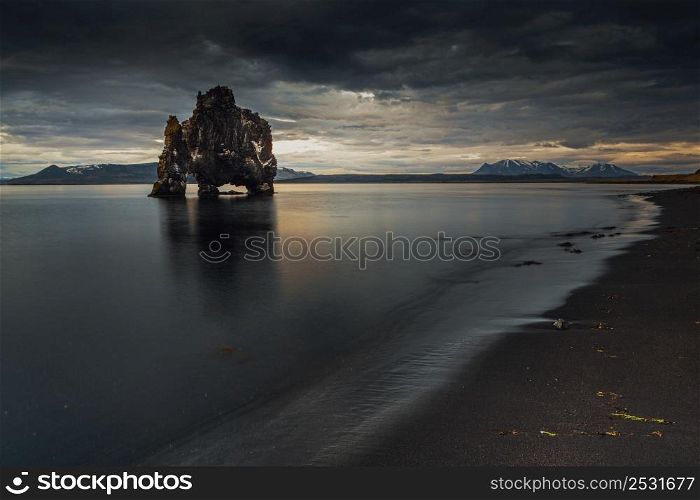 Hvitserkur rock formation with the shape of a Elephant, Iceland