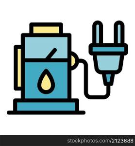 Hybrid filling station icon. Outline hybrid filling station vector icon color flat isolated. Hybrid filling station icon color outline vector