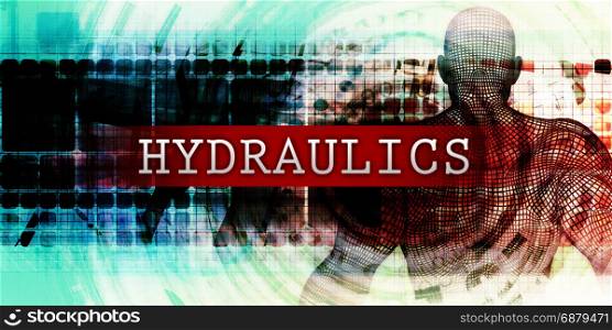 Hydraulics Sector with Industrial Tech Concept Art. Hydraulics Sector