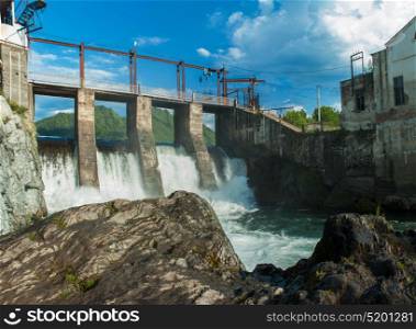Hydro power station. Old Hydro power station in Chemal, Altai,Siberia, Russia. A popular tourist place,