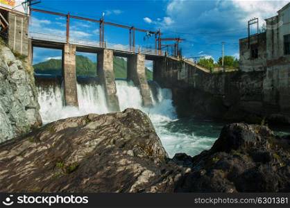 Hydro power station. Old Hydro power station in Chemal, Altai,Siberia, Russia. A popular tourist place,