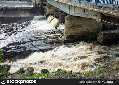 Hydroelectric power station. Water dumping